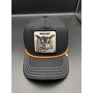 Goorin Bros The Farm Black SnapBack Cap Hat Wise Ass Owl OS